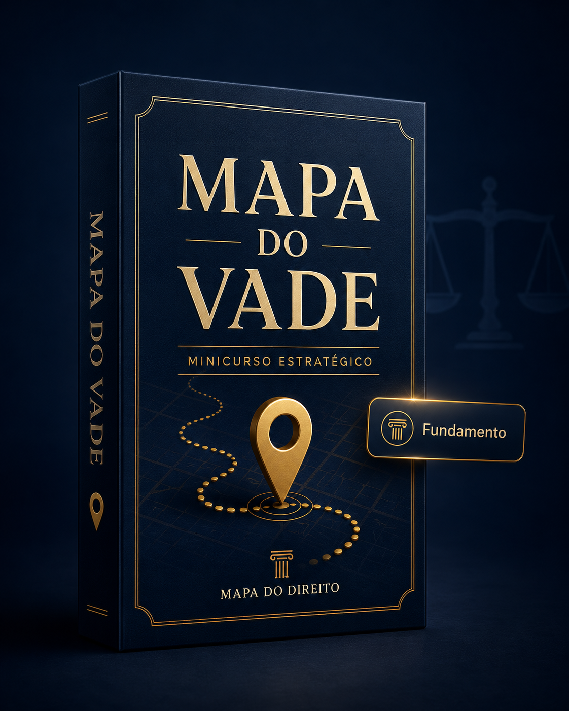 Mockup conceitual do minicurso Mapa do Vade com rota e marcador